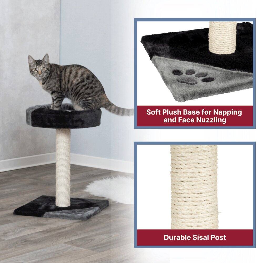 Soft Plush Base for Napping and Face Nuzzling  
Durable Sisal Post