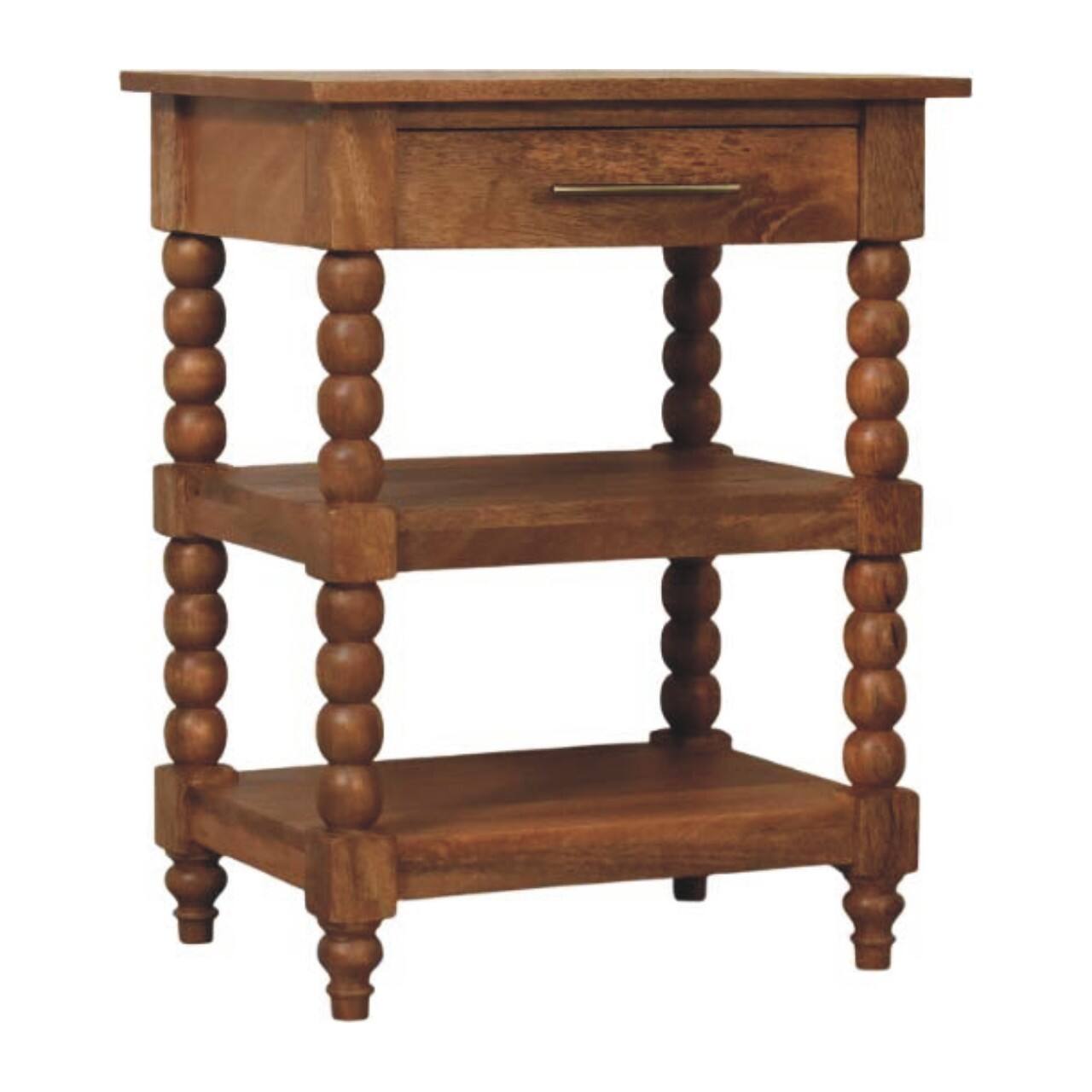 Angle. Artisan Furniture - Artisan Furniture Solid WoodBarley Twist Side Table - Brown.
