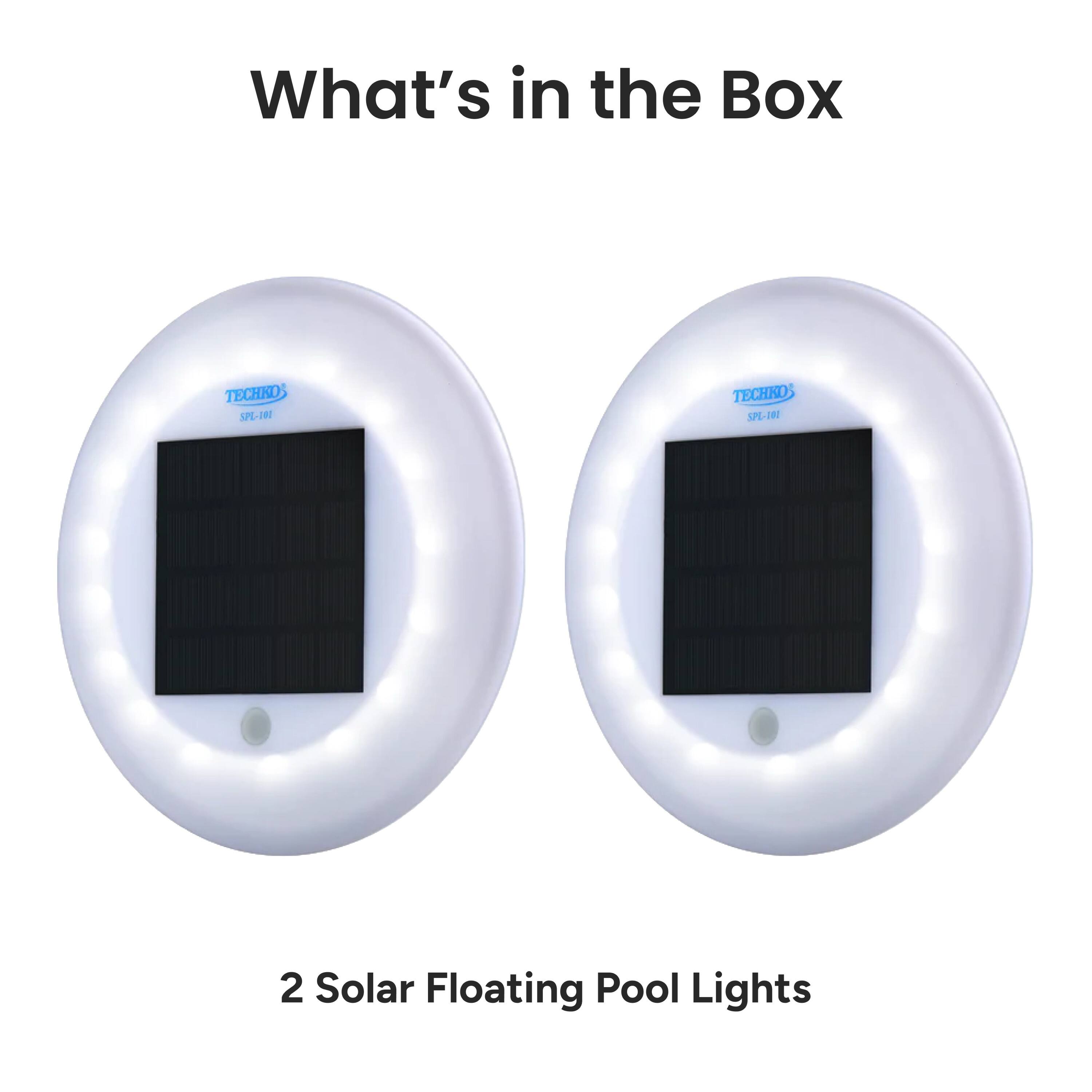What's in the Box

2 Solar Floating Pool Lights