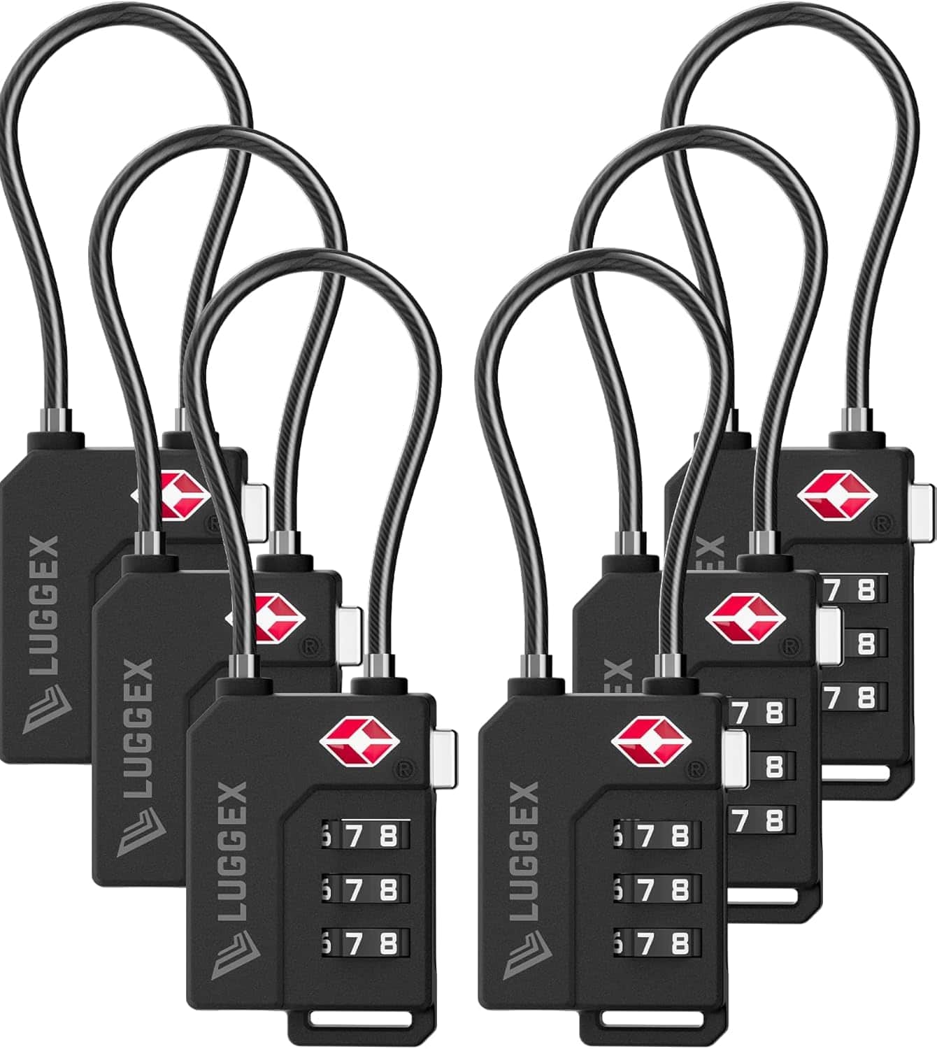 LUGGEX - TSA Locks for Luggage, 6 Luggage Locks, Suitcase Locks TSA Approved - Black price history on PriceWatchPro
