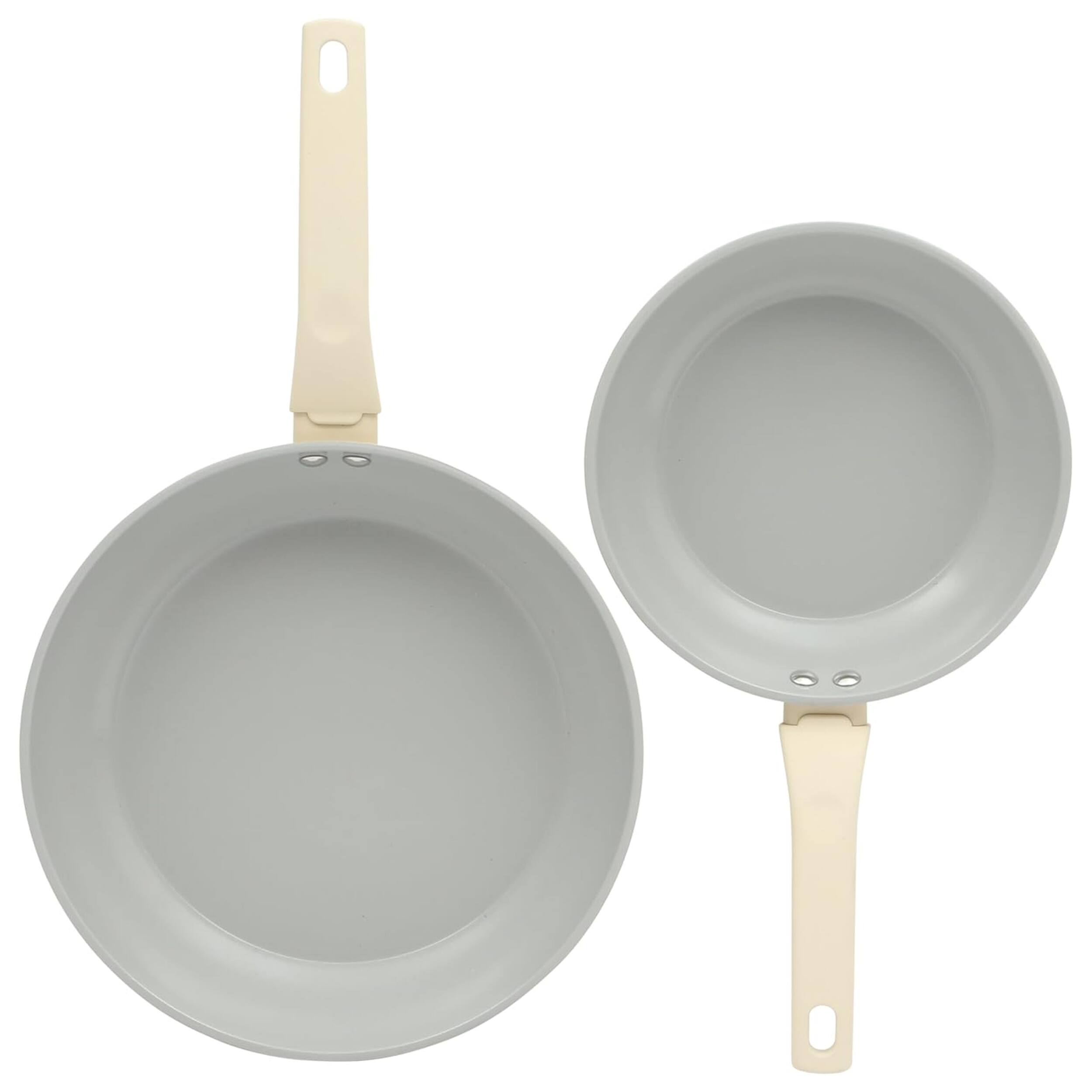 Alt View 1. Gibson - Gibson Home Barnsdall 2 Piece 8 Inch and 10 Inch Nonstick Aluminum Frying Pan Set in Linen - Linen.