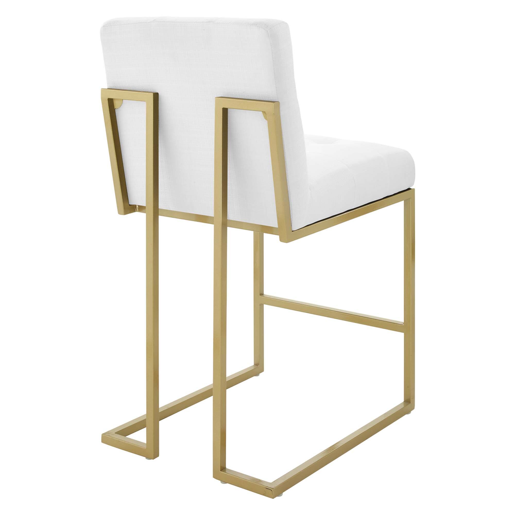 Back. Modway - Privy Upholstered Fabric Counter Stool Set of 2 by Modway - White.