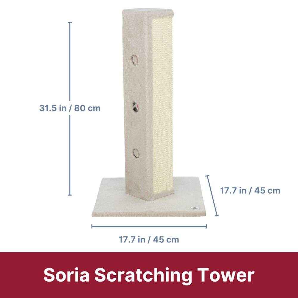 31.5 in / 80 cm  
17.7 in / 45 cm  
17.7 in / 45 cm  

Soria Scratching Tower