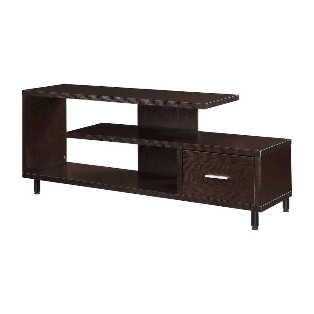 FurniFact - Contemporary TV Stand with 1 Drawer and Shelves for Up to 65-Inch TVs - Brown price history on PriceWatchPro