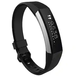 StrapsCo - Active Band Rubber Watch Strap For Fitbit Alta (Medium-Long) - Black