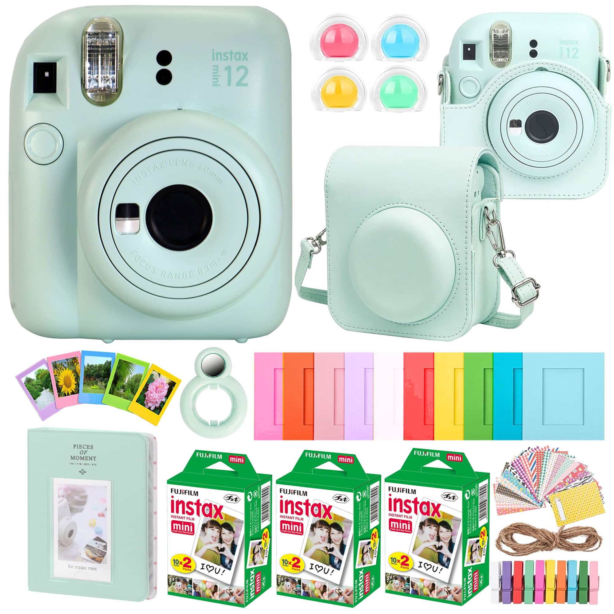 Fujifilm - Instax Mini 12 All-In-One Camera Bundle Accessory Gift Set - Mint Green price history on PriceWatchPro