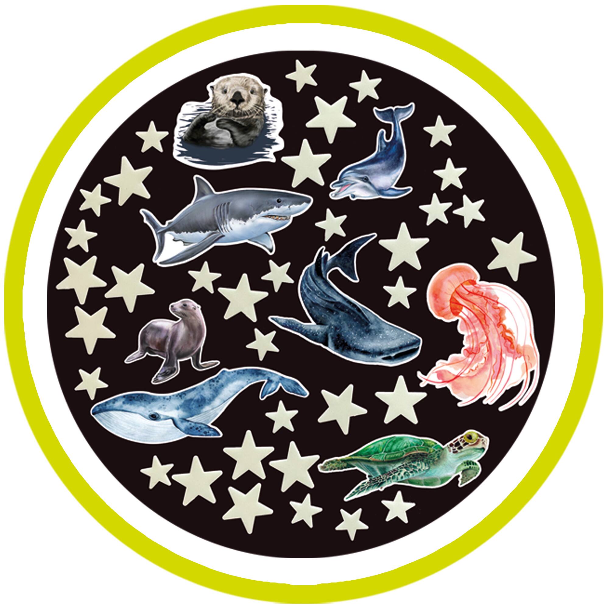 Angle. Brainstorm Limited - Brainstorm Toys - Glow Stars & Sea Creatures ECO, 35 Stars & 8 Ocean Animals, Glow Wall Décor.