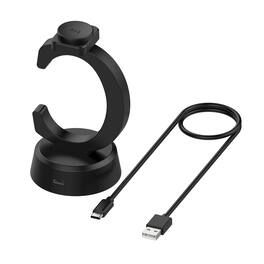 Topteng - C-Shaped Magnetic Charging Stand for Apple Watch - Portable Vertical Dock with USB-C Cable - Black