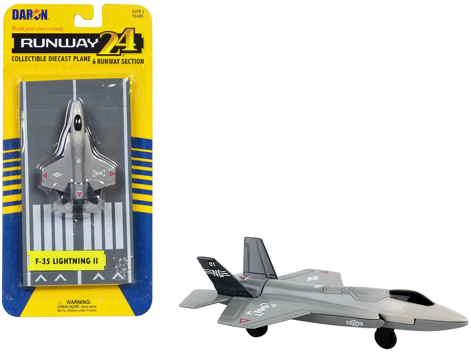 Lockheed Martin F-35 Lightning II "Joint Strike Fighter" Diecast Model with Runway Section by Runway24 - Gray