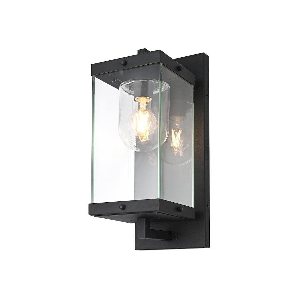 Left. Elegant Lighting - Keaton 7 Inch Outdoor Wall Sconce In Black - Black.