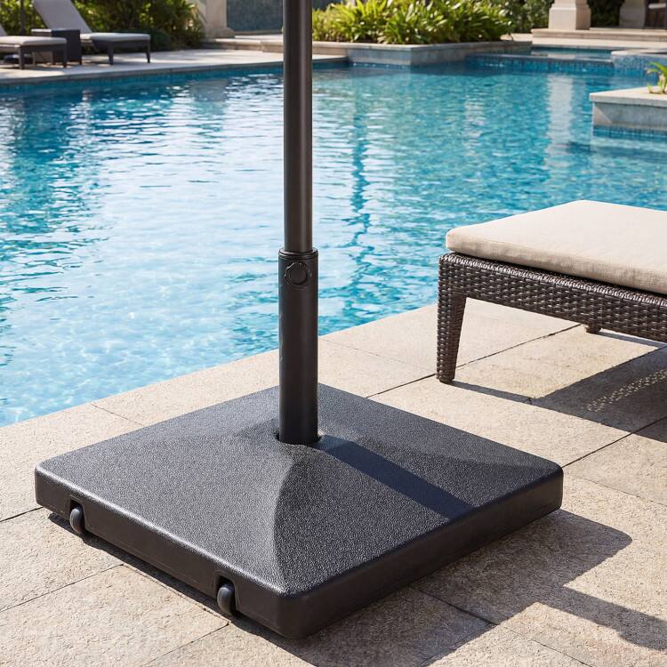 Back. Mondawe - 90 LBS Fillable Umbrella Base Heavy Duty with 2 Wheels - Black.