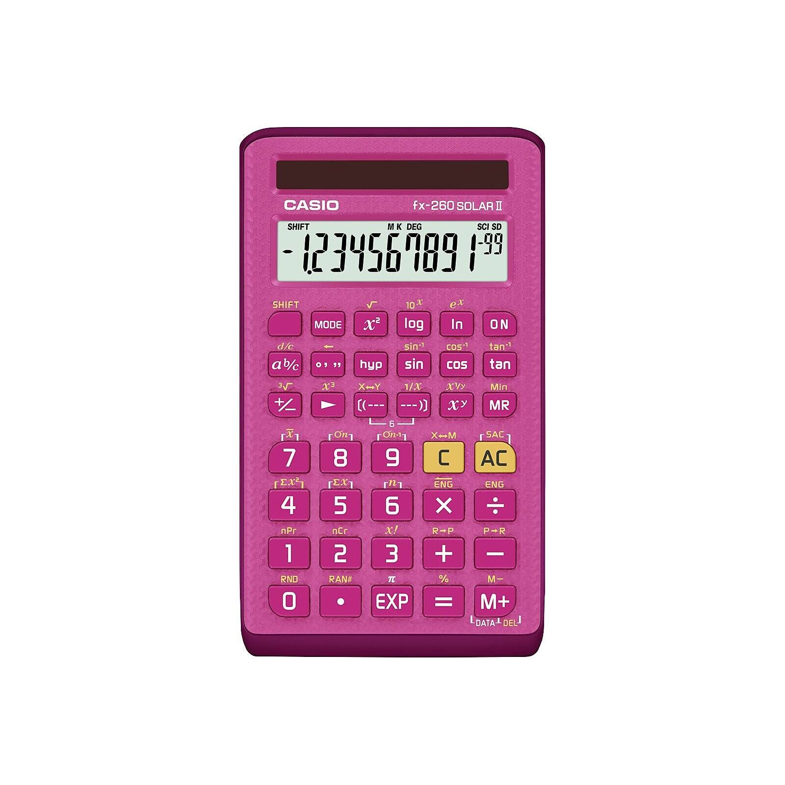 CASIO fx-260 SOLAR II  
SHIFT M K DEG SCI SD  
123456789 .99 SHIFT 10-X ex MODE X2 log In ON d/c sin-1 COS+1 tan*1 ab/c 03 " hyp sin COS tan  
, +/2 M 7 EX2 4 nPr 1 RND 0  
X3 X+Y 1/X XVy Min XY MR 6 rOn On-17 M-X SAC 8 9  AC [EX] r1 ENG ENG 5 6 X nCr X! RP P+R 2 3 + - RAN# TO 1/2 - EXP = M+ LJ30 - ATAQ