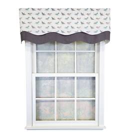 RLF Home - 100% Cotton Avain Glory Fully lined Windows Rod Pocket Valance 50" x 16" - Gray