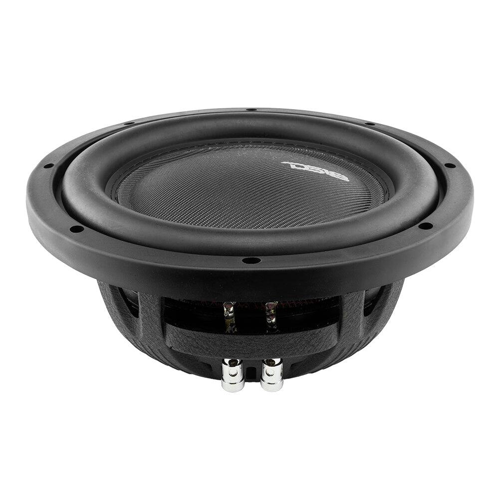 Angle. DS18 Audio - IXS 10" Shallow-Mount Fiber Glass Cone Subwoofer, 600W RMS Single 4-Ohm.
