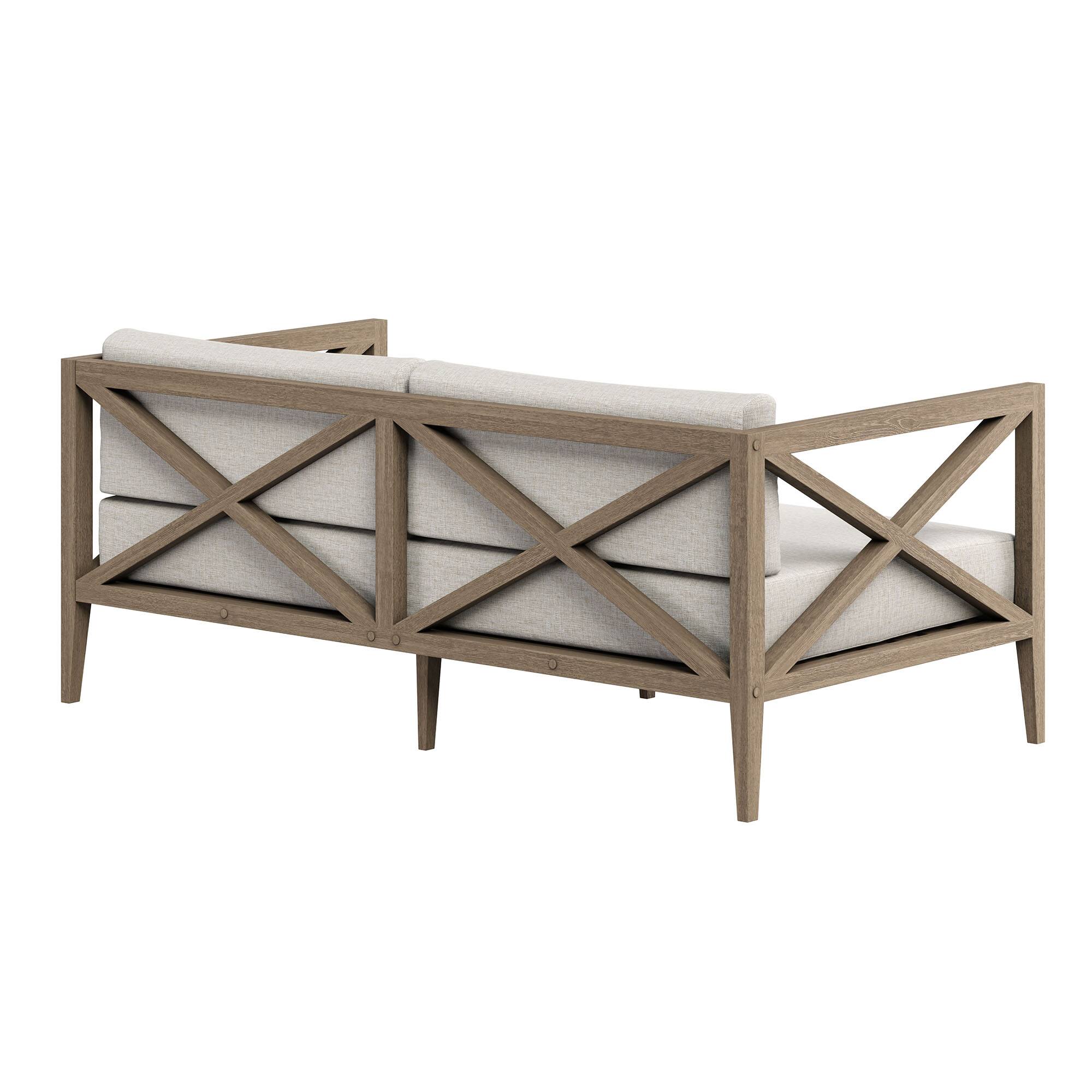 Alt View 4. Modway - Northlake Outdoor Patio Teak Loveseat by Modway - Weathered Gray Pebble.