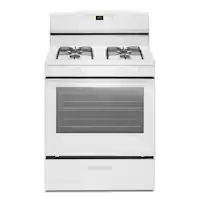 Amana - 5.1 Cu. Ft. Freestanding Gas Range with Bake Assist Temps - White - Front_Zoom