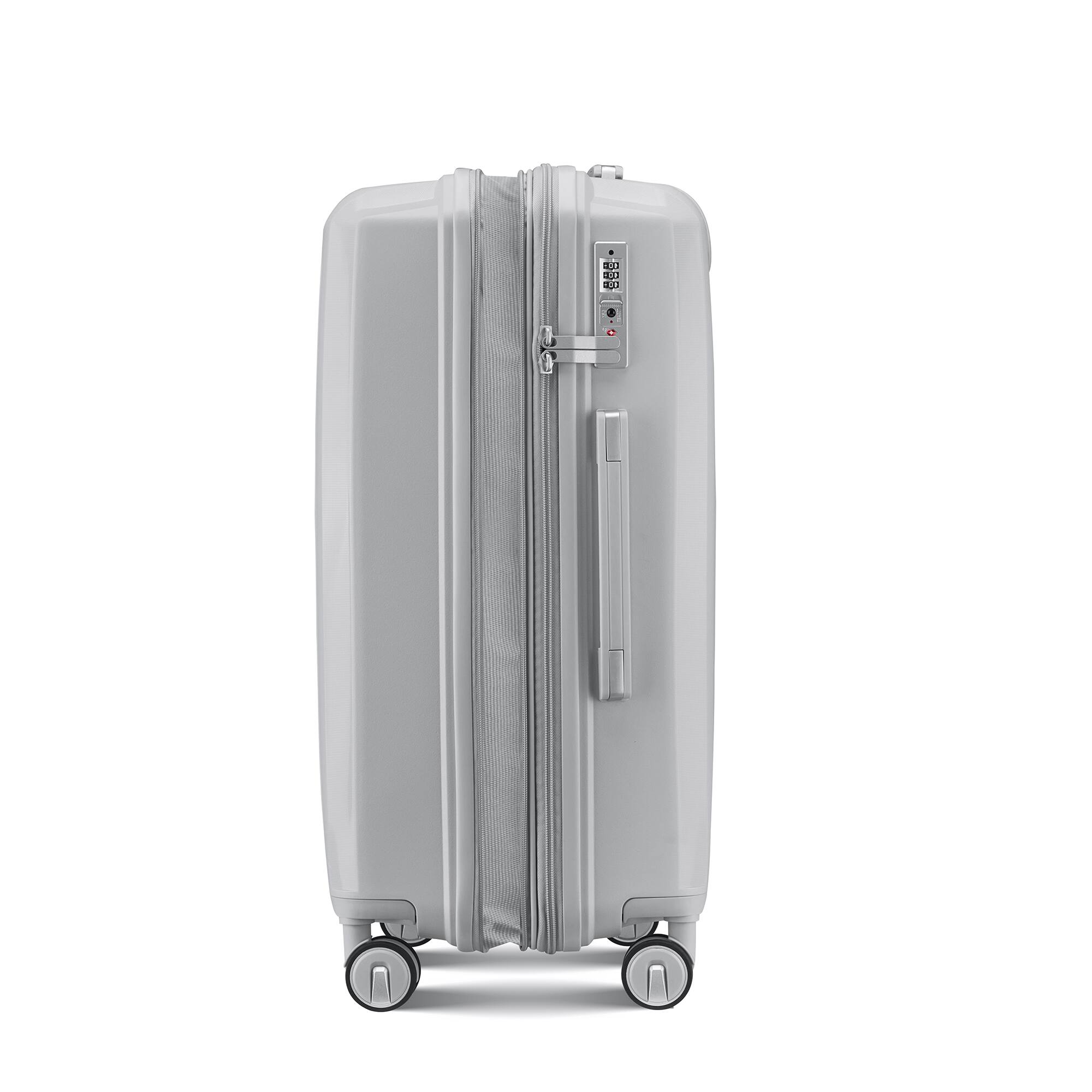 Alt View 6. APRILSOUL - Hard Shell Lightweight TSA Lock Carry on Expandable Suitcase with Spinner Wheels - Silver.