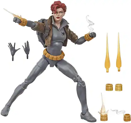 Front. Marvel - Marvel Legends Series 6-Inch Action Figure | Comic Black Widow - Black.