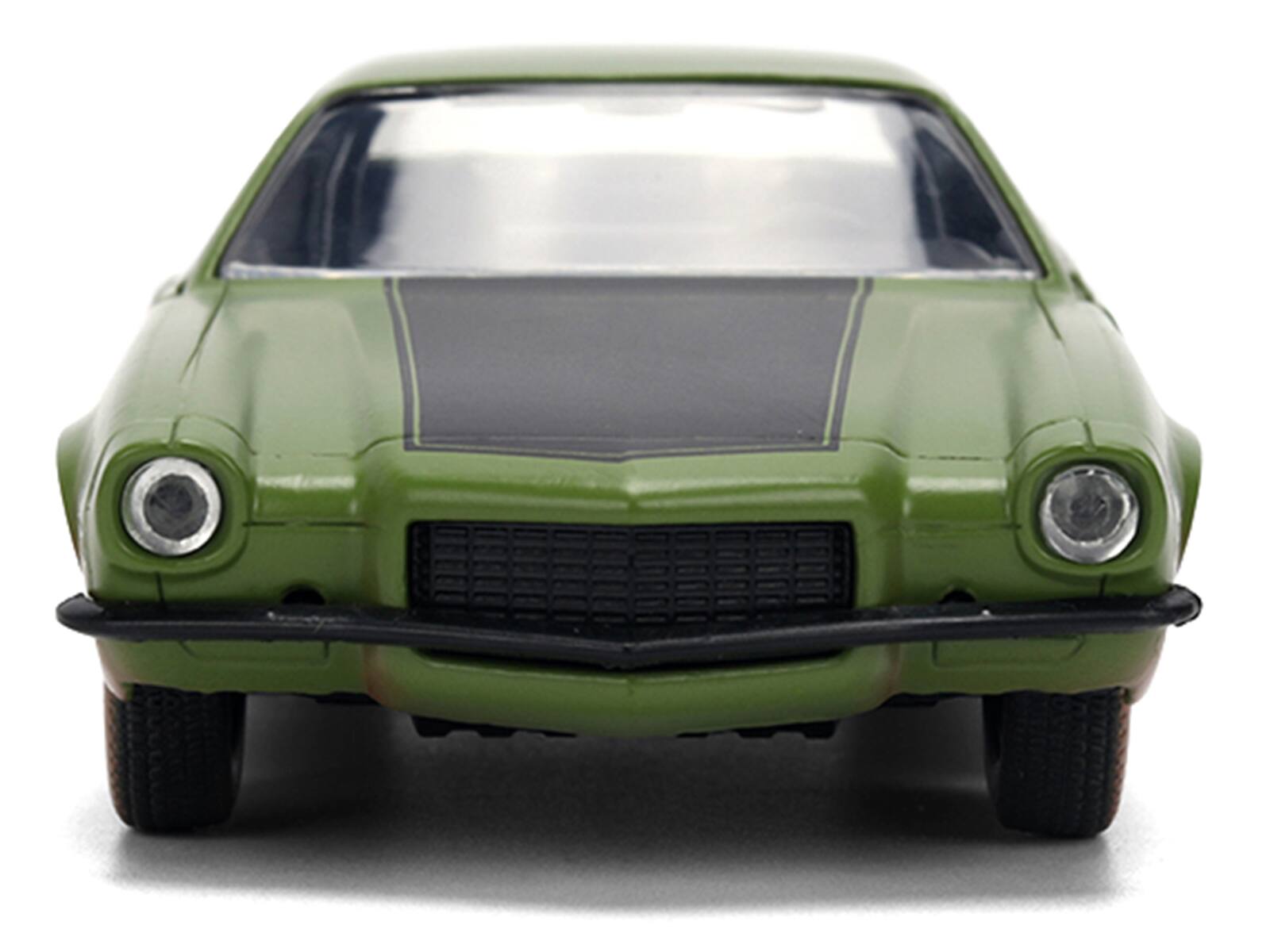 Alt View 5. Jada - Dom's 1973 Chevrolet Camaro "F-Bomb" Matt Green (Dirty Version) with Black Hood Stripe 1/32 Diecast Model Car by Jada - Multicolor.