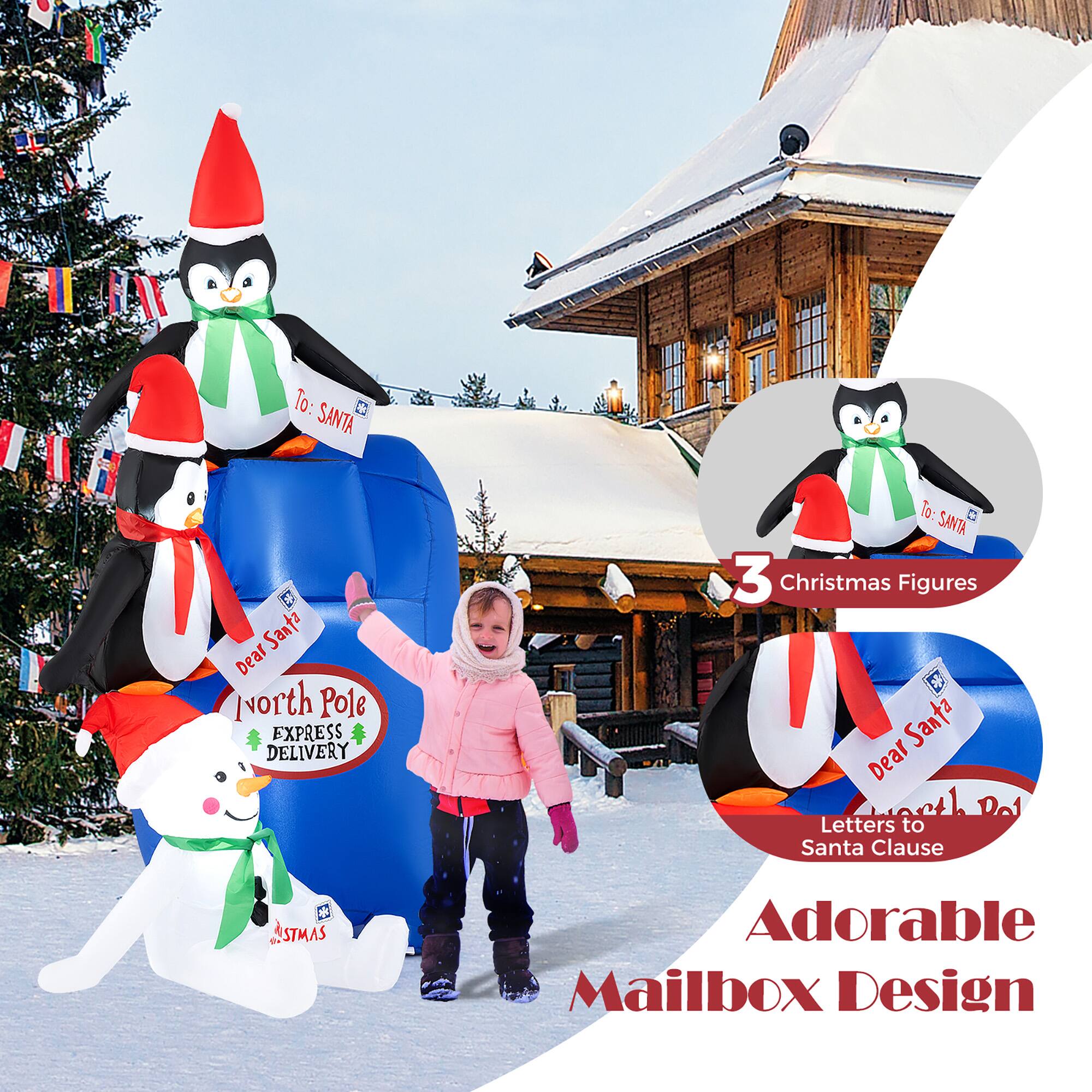 To: Santa  
Dear Santa  
North Pole Express Delivery  

3 Christmas Figures  
Letters to Santa Clause  

Adorable Mailbox Design