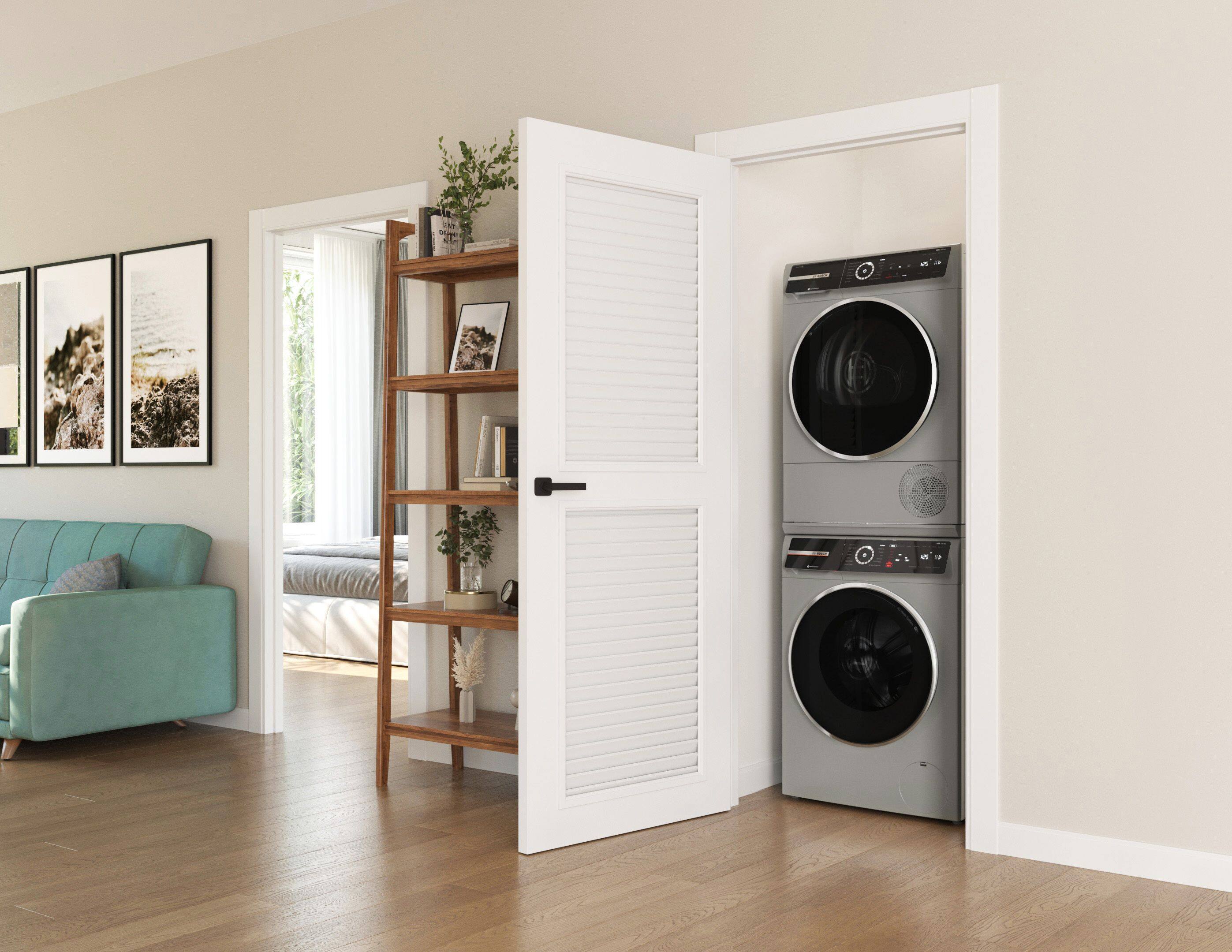 Alt View 6. Bosch - 800 Series 4 Cu. Ft. Stackable Smart Electric Dryer with Steam Restore - Pearl Steel.