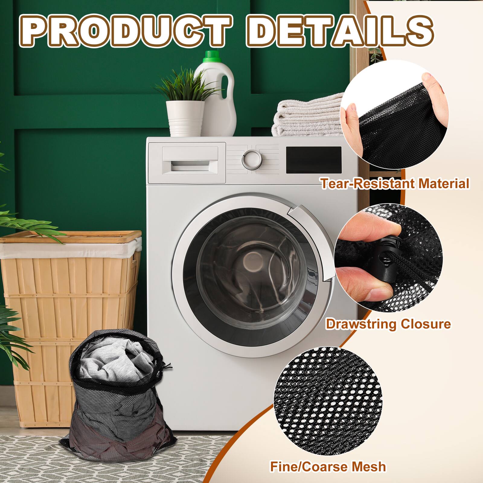 PRODUCT DETAILS

- Tear-Resistant Material
- Drawstring Closure
- Fine/Coarse Mesh