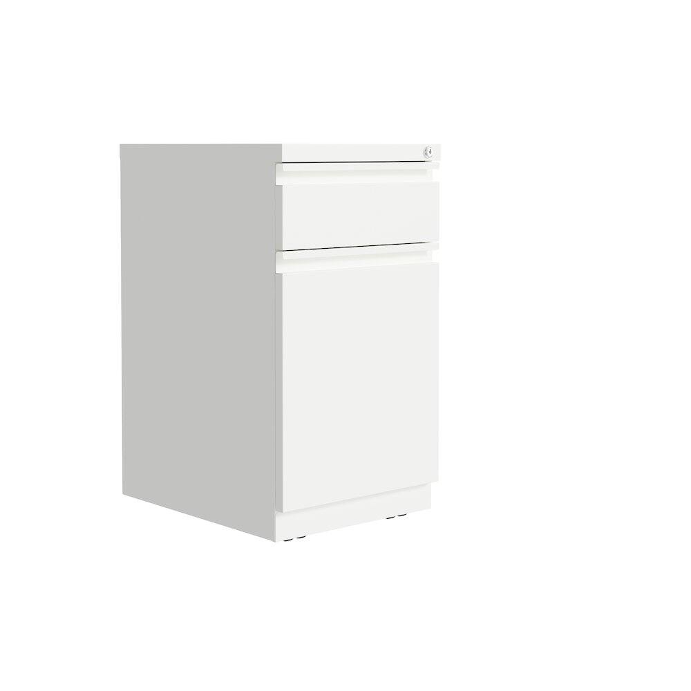 Angle. Hirsh - Hirsh 20" Deep Mobile File Cabinet 2 Drawer with XL Backpack Drawer, White - White.