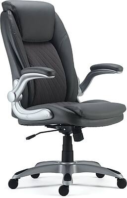 Alt View 1. Staples - Staples Sorina Ergonomic Bonded Leather Swivel Executive Chair, Grey (53253) - Grey.