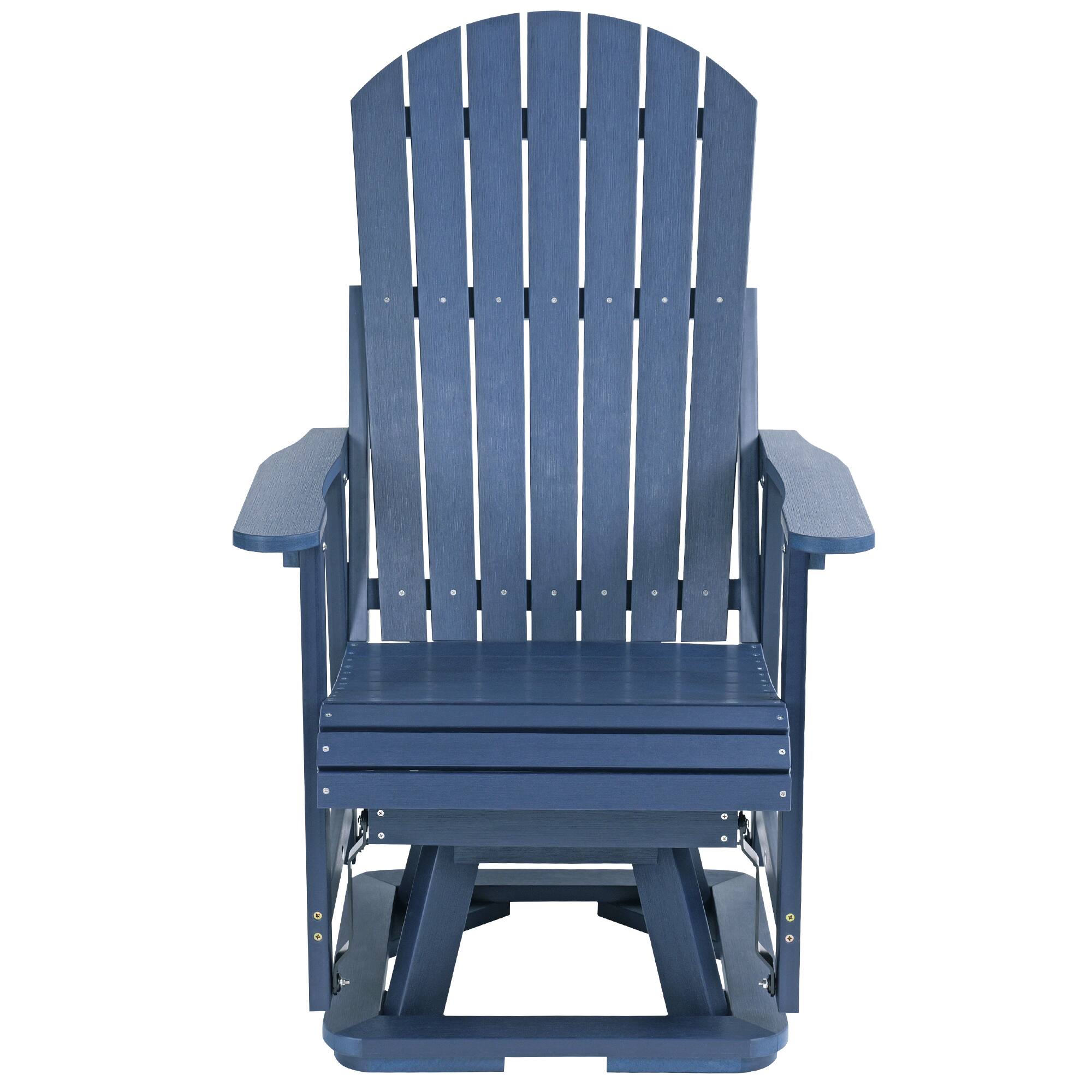Alt View 5. Fortune Candy - HIPS Swivel Patio Glider, Poly Lumber Weather Resistant Outdoor Chair, for Patio, Porch, Yard - Navy Blue.