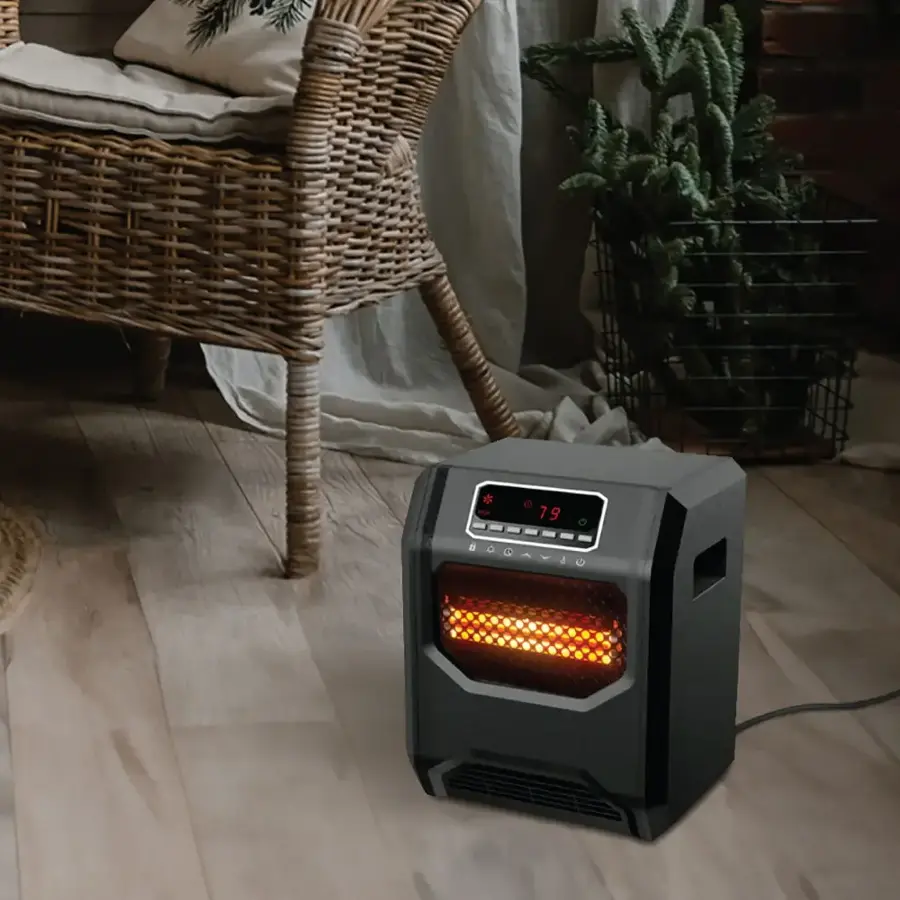 Alt View 16. Lifesmart - 6 Element Infrared Heater with Front Air Intake - Black.