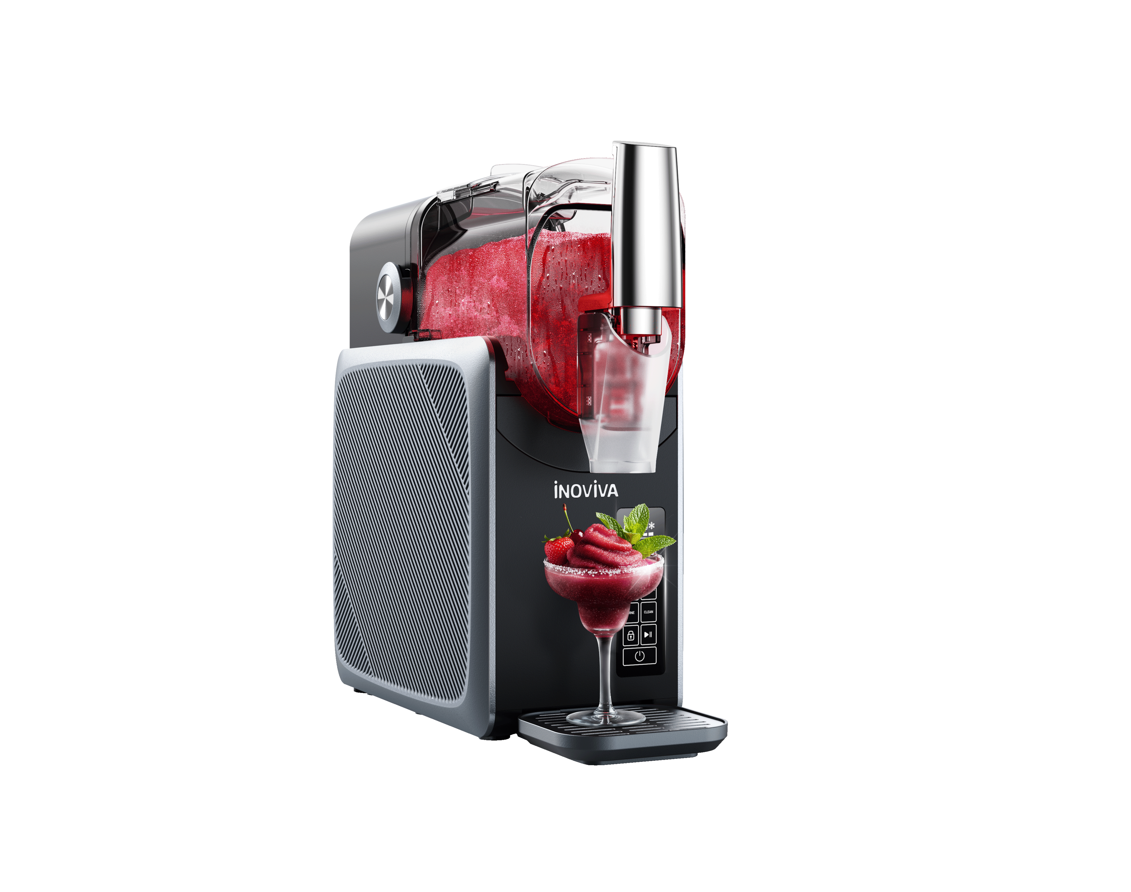 Slushie Machine, No Ice Needed, 88oz INOVIVA Frozen Drink Maker with Self-Cleaning and 5 Preset Programs - Gray