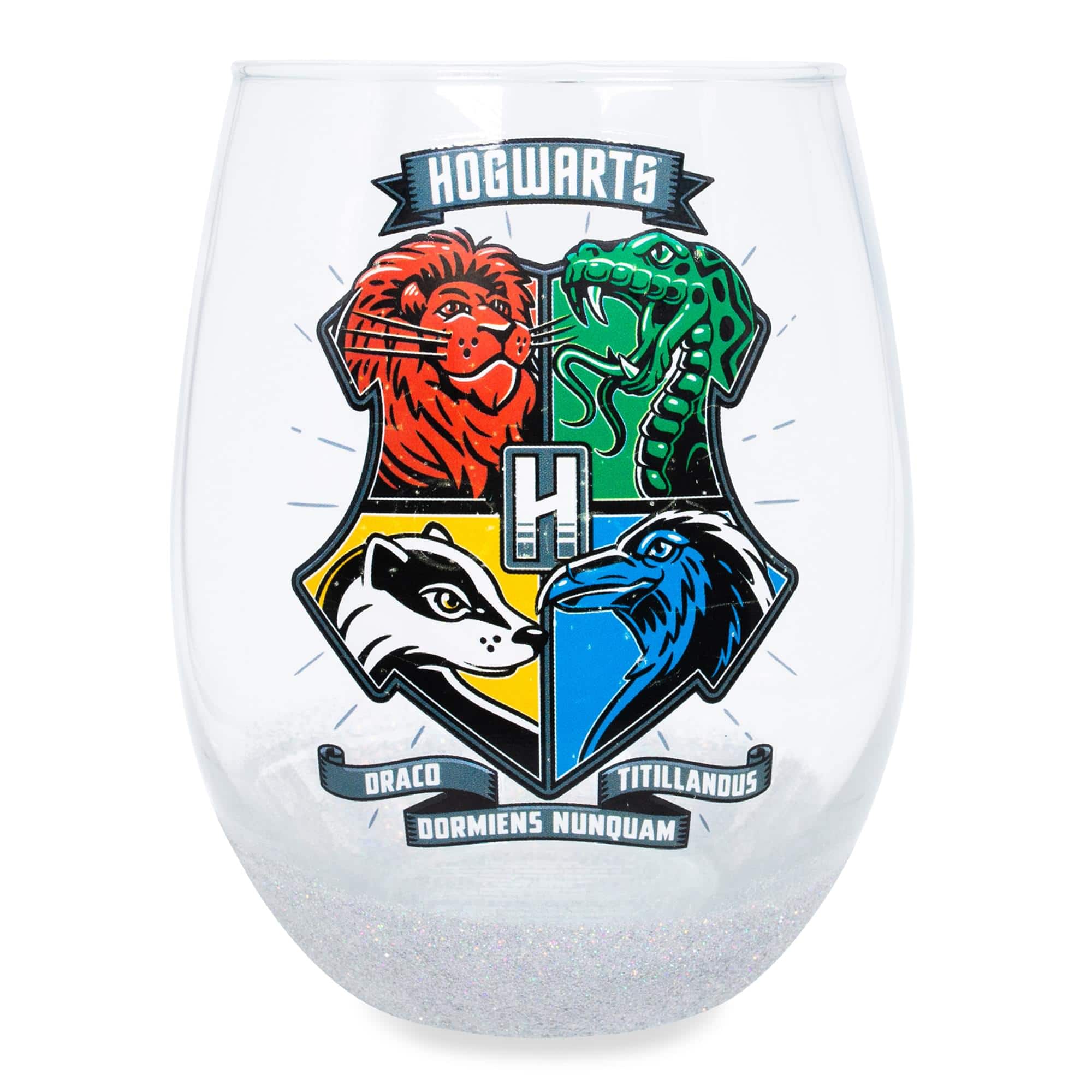 Silver Buffalo - Harry Potter Animal Crests Teardrop Stemless Wine Glass | Holds 20 Ounces - Blue price history on PriceWatchPro