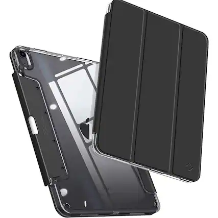 Front. Kitcheniva - Protective Slim Transparent Case For iPad Air 11 Inch M2 2024 Air 5 And 4 Black - Black.