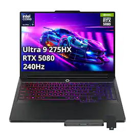 Lenovo - Legion Pro 7 16" WQXGA Gaming,Ultra 9 275HX,32GB RAM,2TB SSD+1TB Dock Set,RTX 5080,RGB Backlit,Win 11 Pro - Black