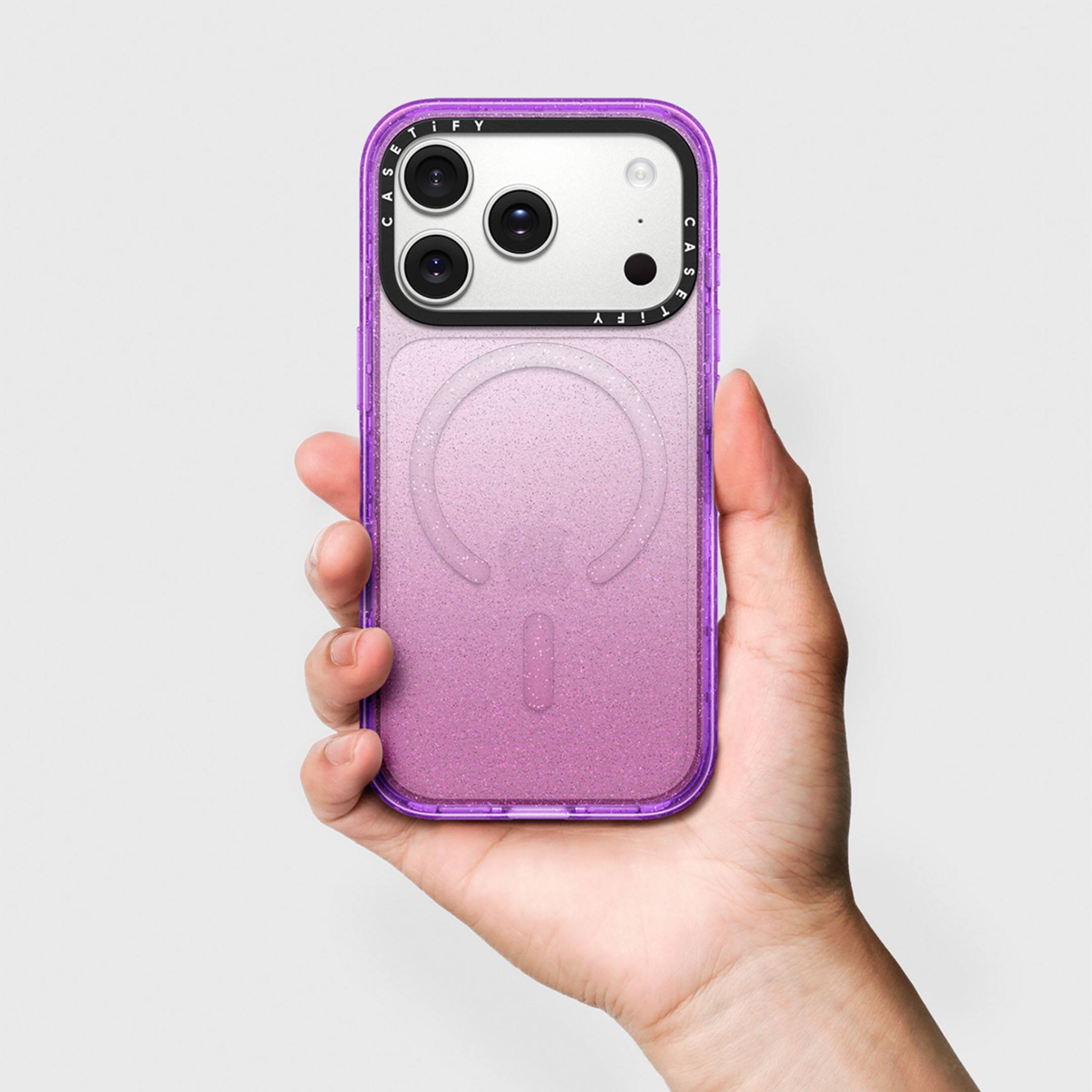 iPhoneアクセサリー CASETiFY iPhone17pro CASETiFY iPhone 17 Pro Max Impact Case Purple Glitter CTF