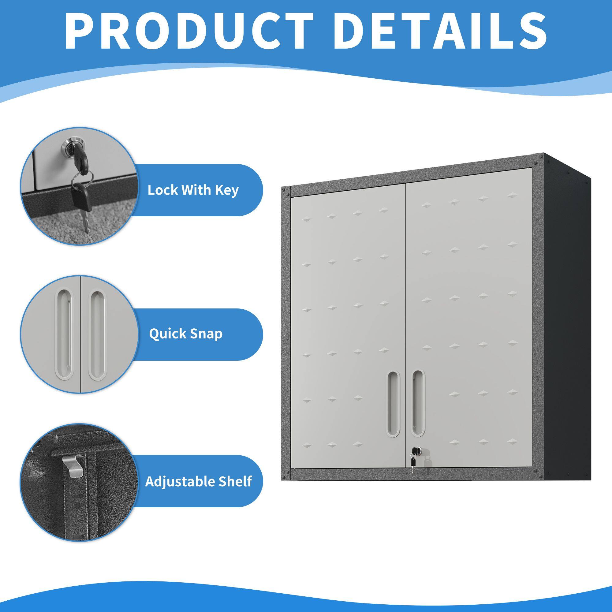 PRODUCT DETAILS

- Lock With Key
- Quick Snap
- Adjustable Shelf