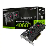 PNY - NVIDIA GeForce RTX 4060 Ti 8GB OC GDDR6 PCIe Gen 4 x16 Graphics Card with Dual Fan - Black - Front_Zoom