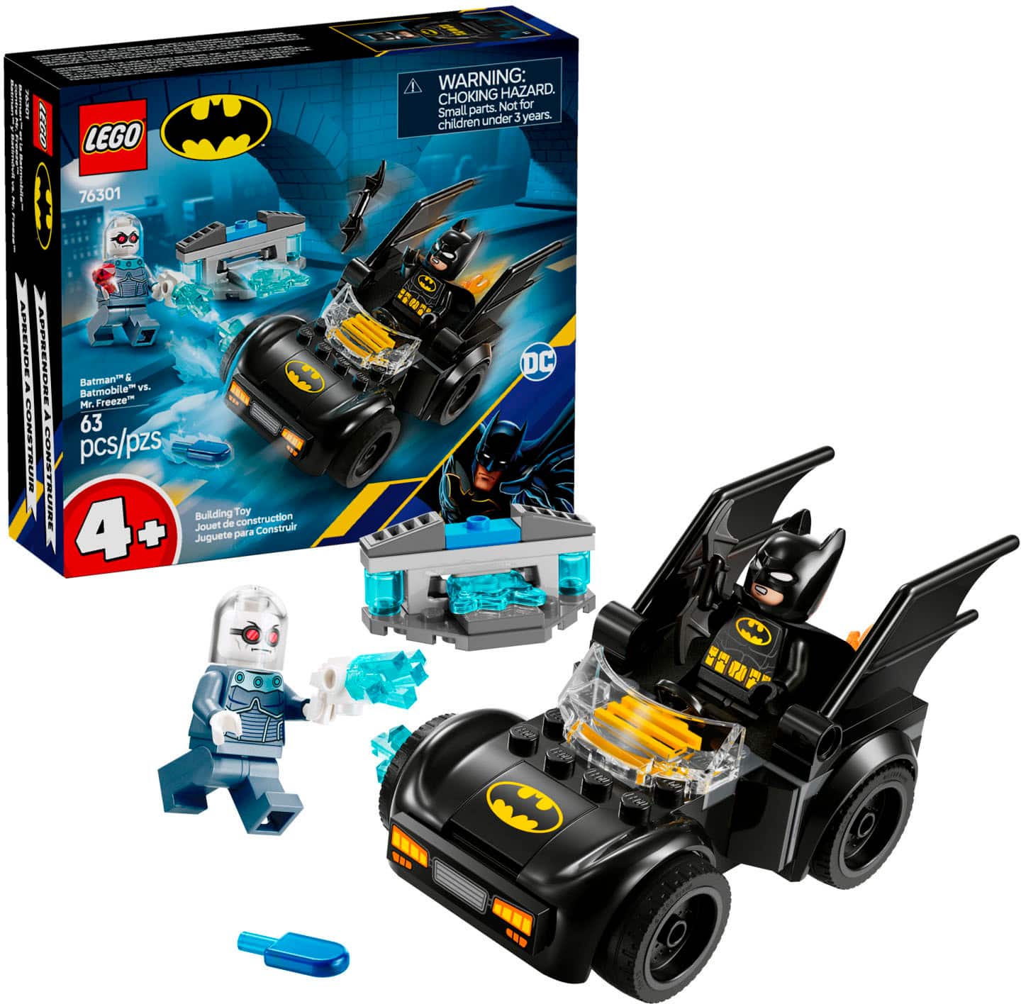 LEGO - DC Batman & Batmobile vs. Mr. Freeze Toy Building Set 76301 - Front_Zoom