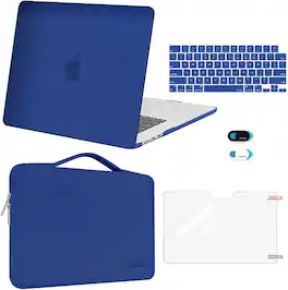 mosiso - 5in1 Kit for MacBook Air 15 inch Case M5 M4 M3 M2 2026-2023, Hard Shell&Sleeve&Keyboard Skin&Webcam Cover&Screen Film - Royal Blue