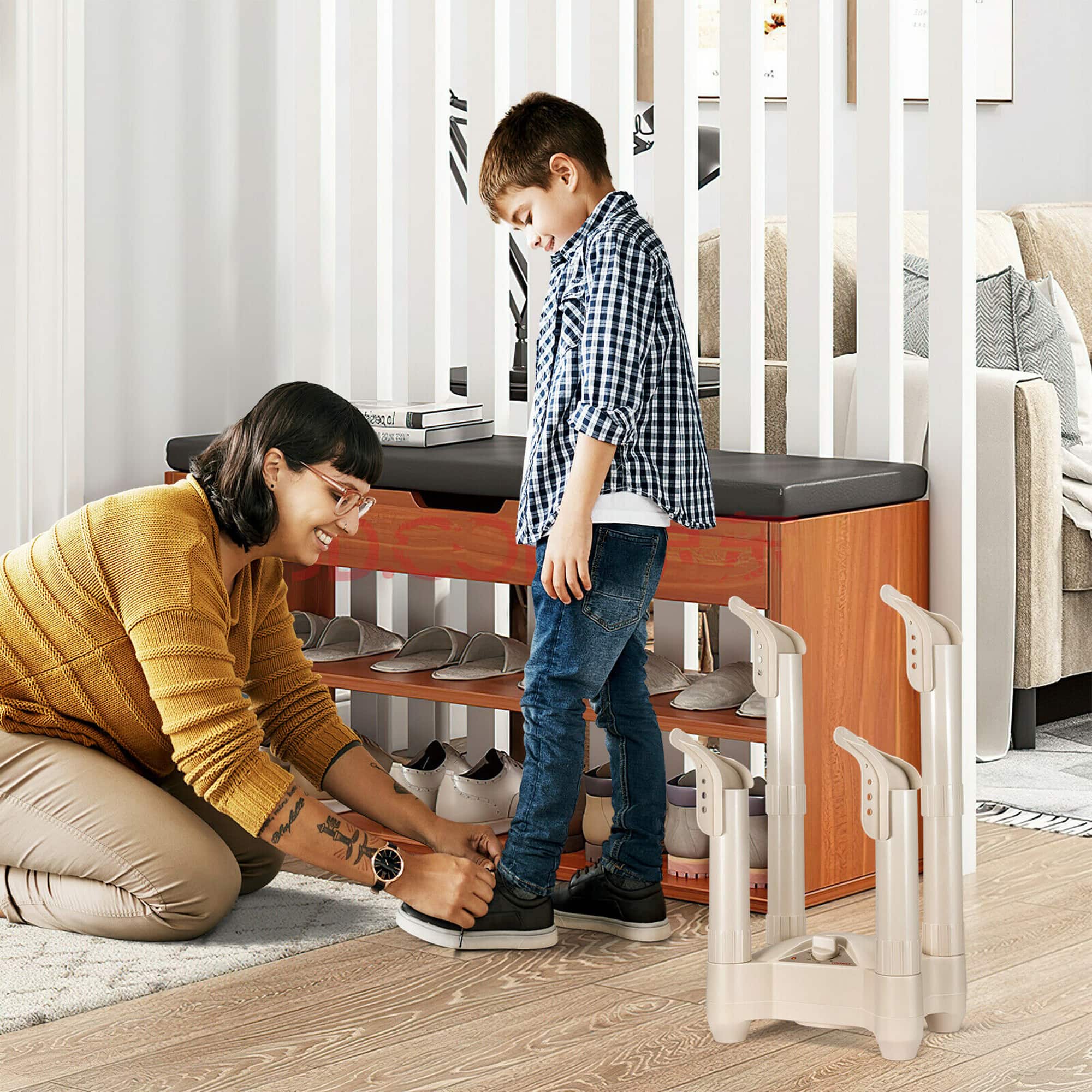 Costway 4Shoes Electric Shoe & Boot Dryer W/ Timer Heat Blower for