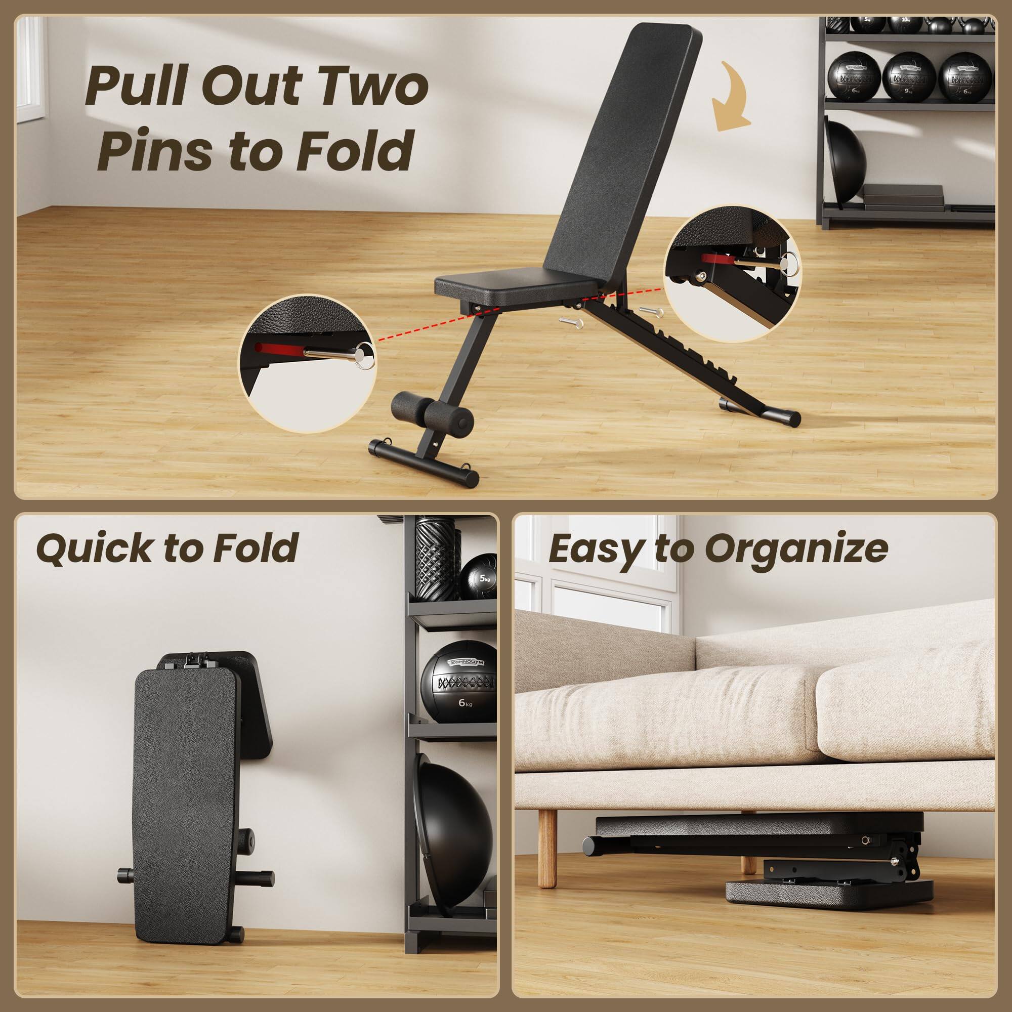 Pull Out Two Pins to Fold

Quick to Fold

Easy to Organize