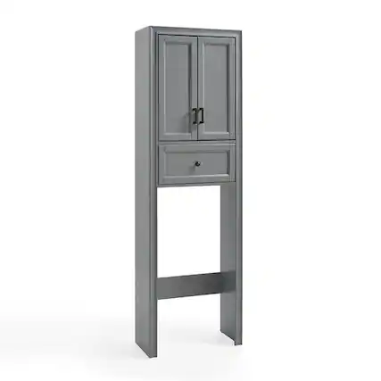 Front. Crosley Furniture - Tara Over The Toilet Storage Cabinet - Gray.