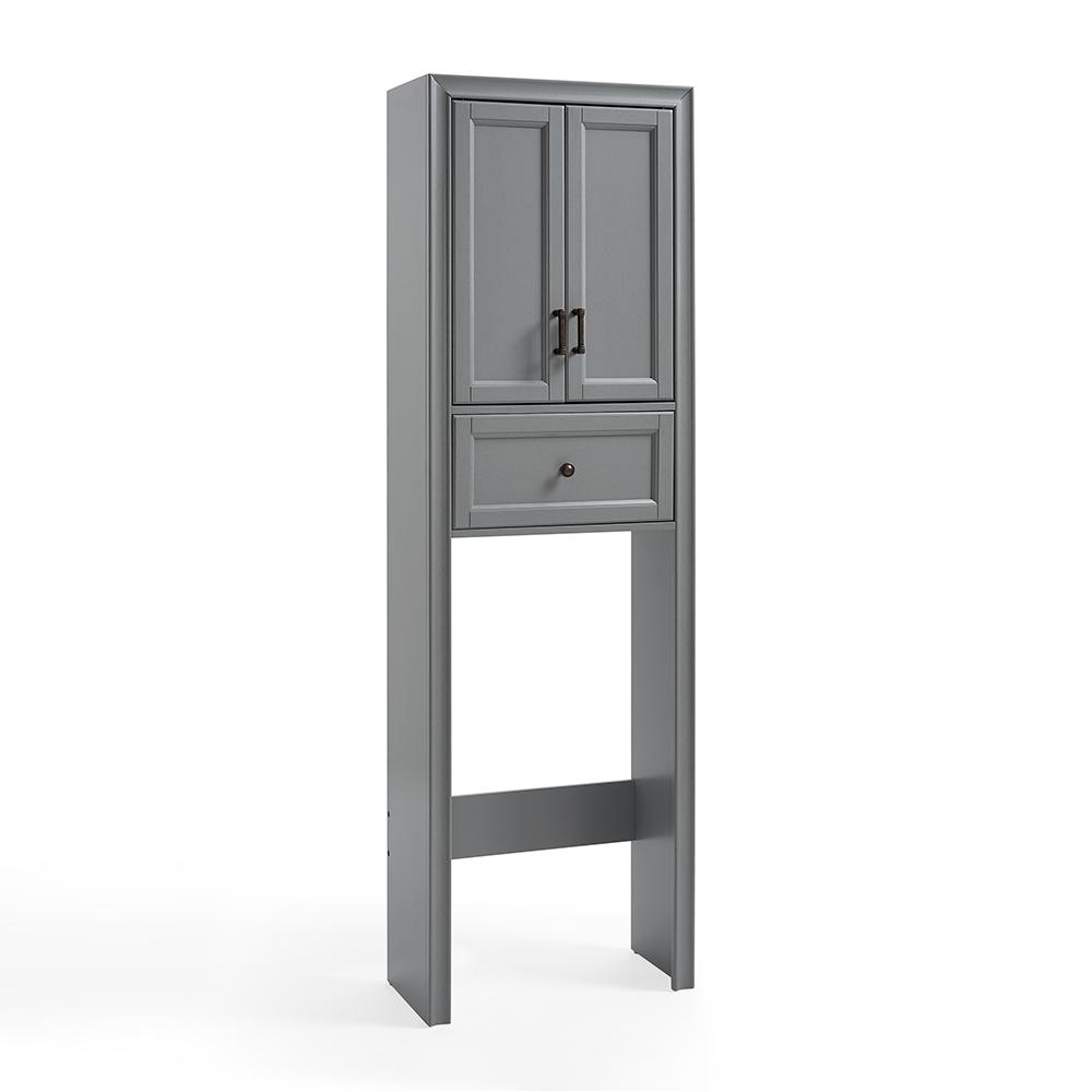 Front. Crosley Furniture - Tara Over The Toilet Storage Cabinet - Gray.
