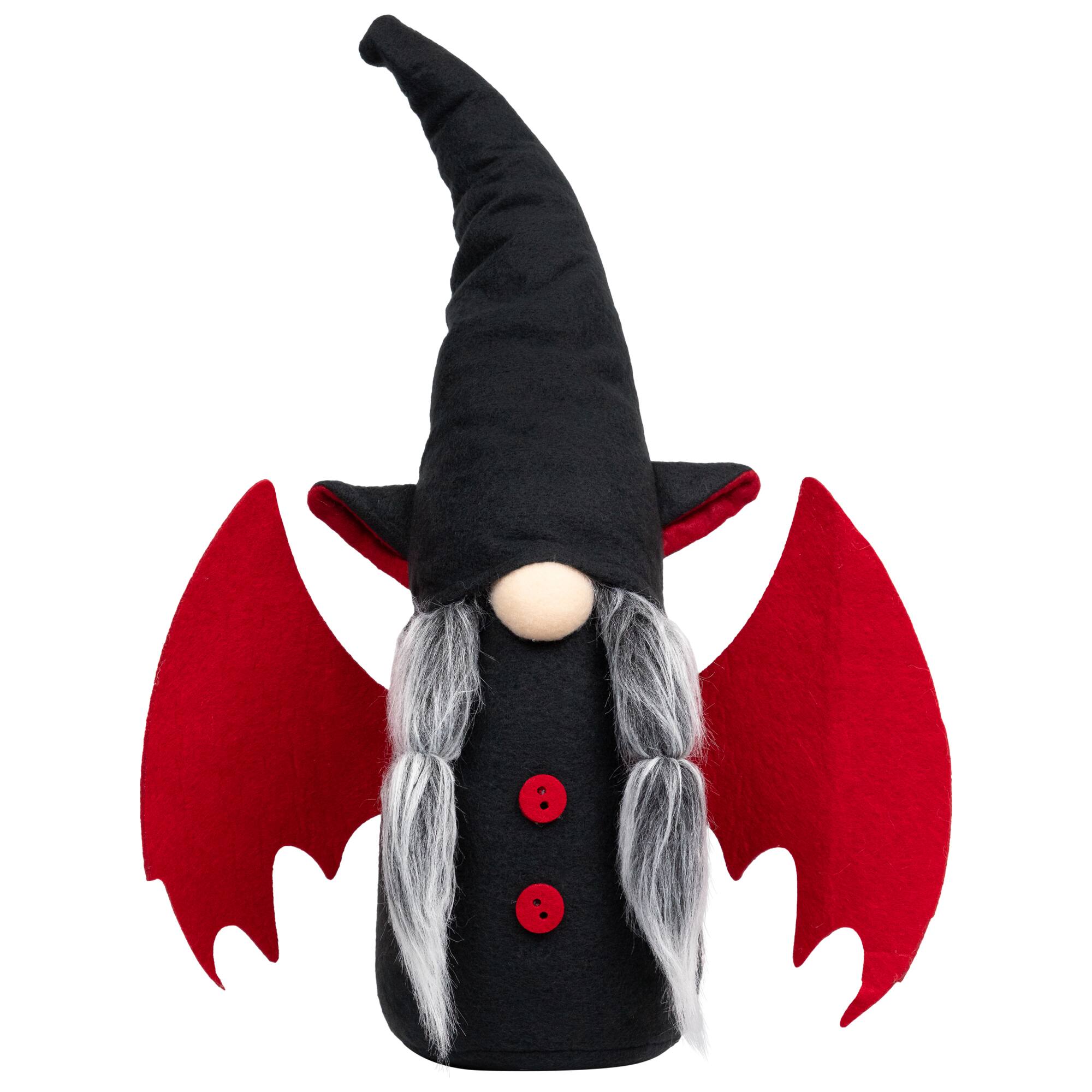 Alt View 1. Northlight - Bat Girl Gnome with Pigtails and Wings Halloween Figure - 17" - Black.