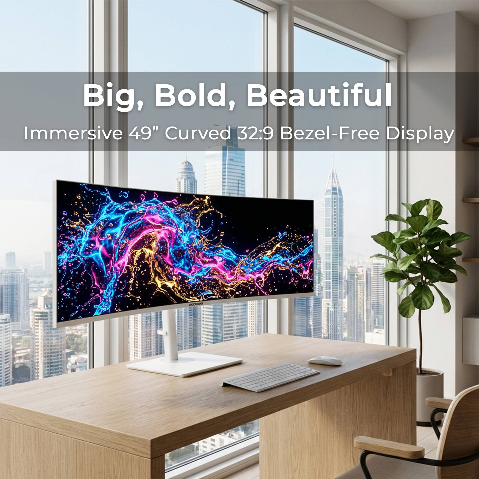 Big, Bold, Beautiful  
Immersive 49" Curved 32:9 Bezel-Free Display