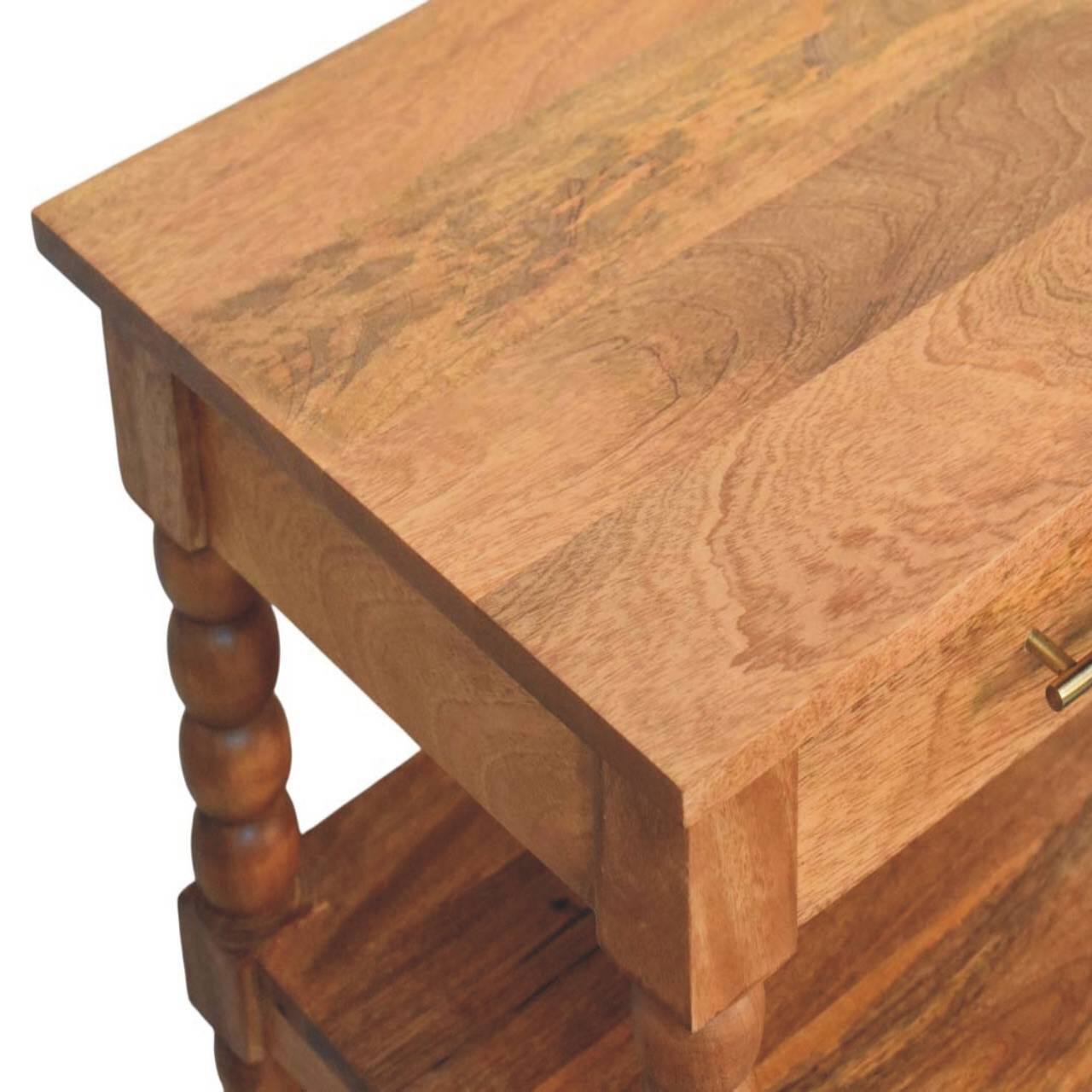 Alt View 1. Artisan Furniture - Artisan Furniture Solid WoodBarley Twist Side Table - Brown.