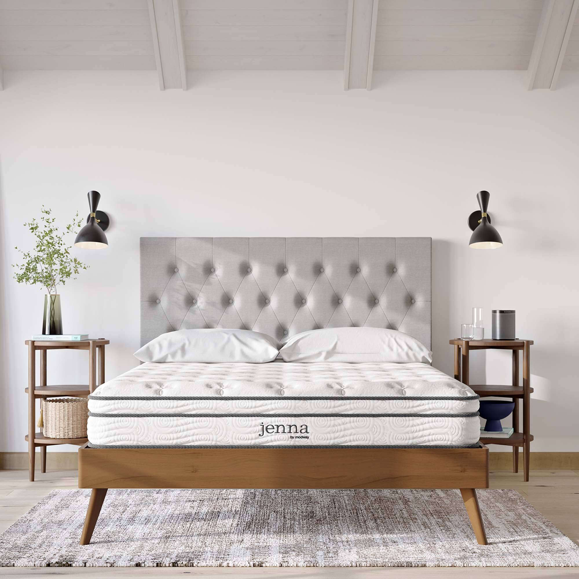 Alt View 7. Modway - Jenna 8" Innerspring and Foam King Mattress by Modway - White.
