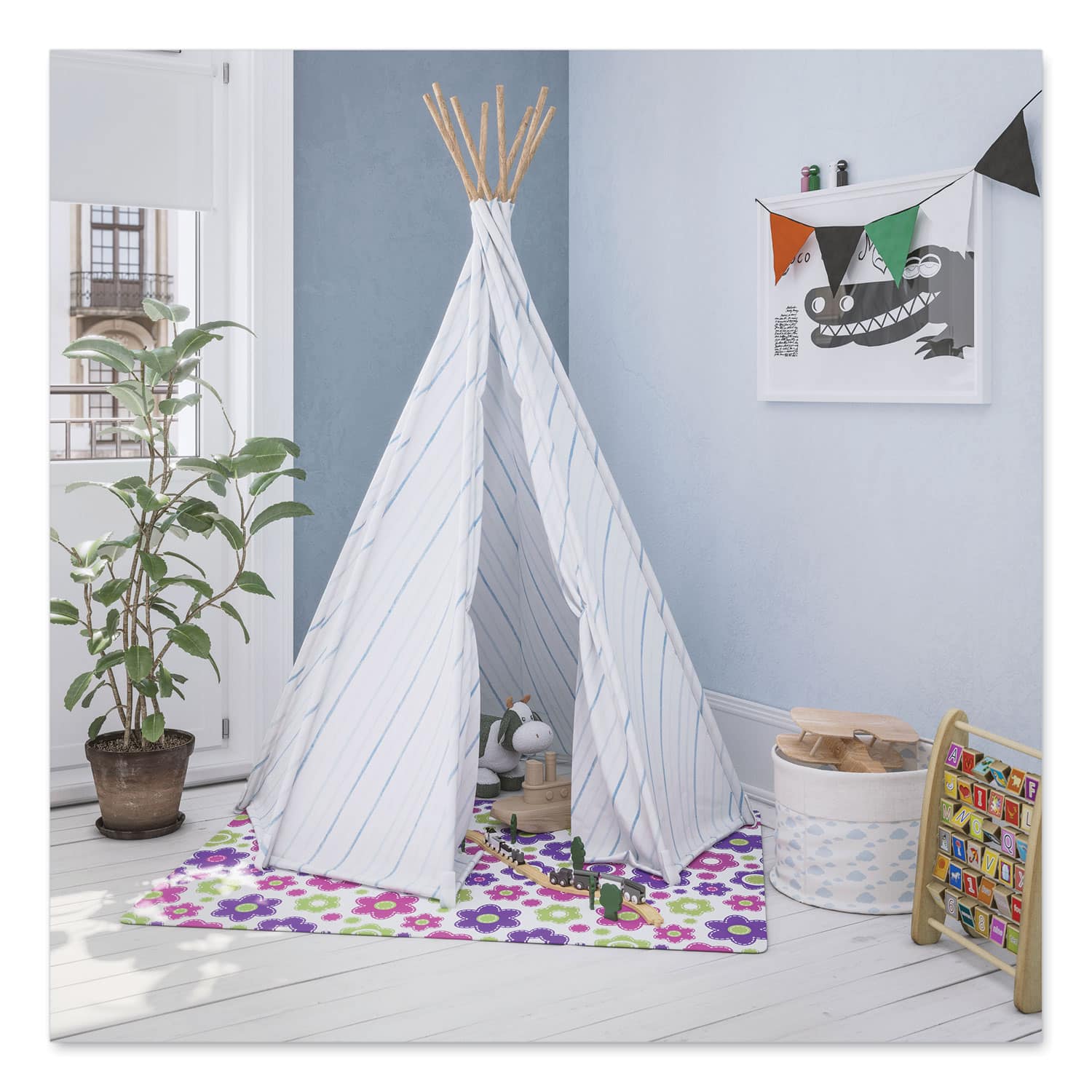 Deflecto - FashionMat Chair Mat for Flat Pile Carpeted and Hard Floors, Rectangular, Straight Edges, 35" x 40", Pink/Green/Purple - Multicolored