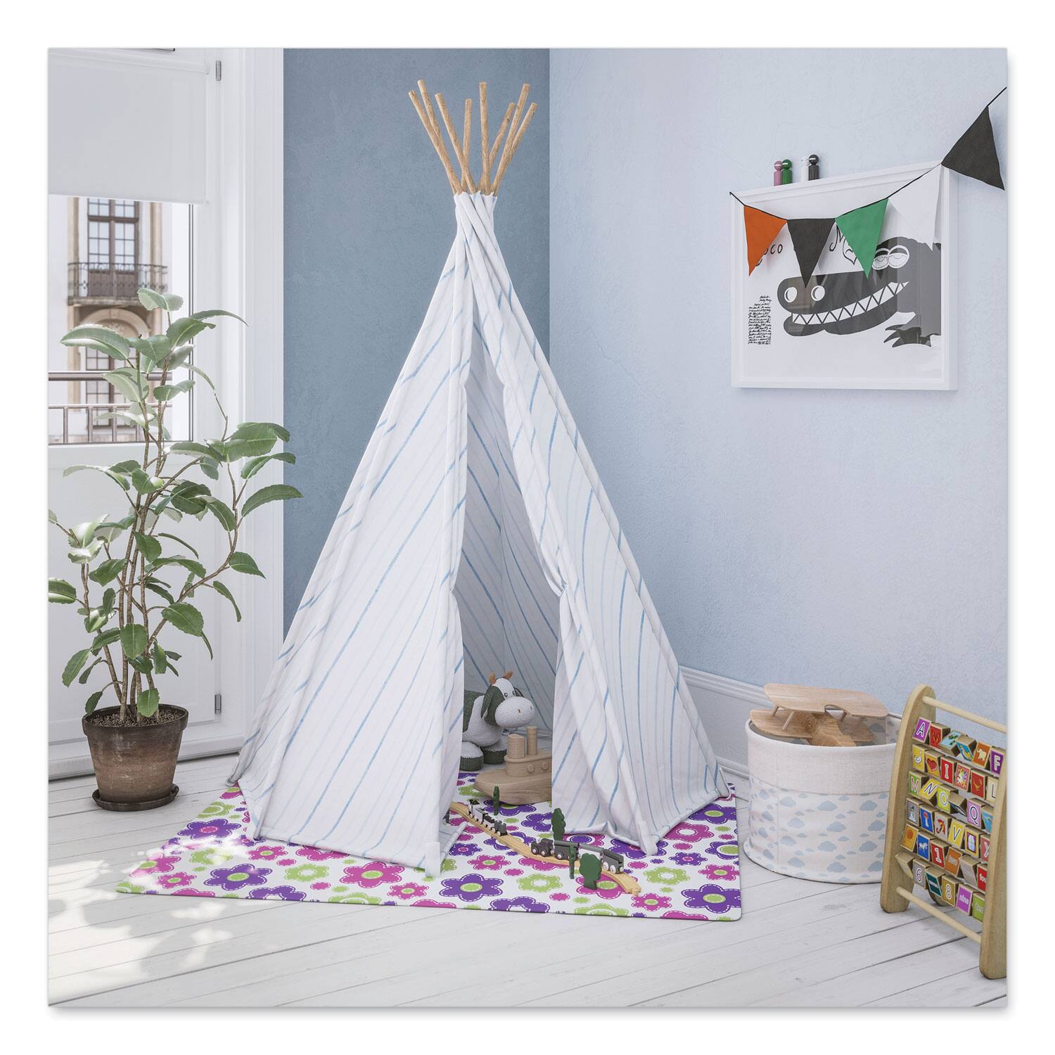 Front. Deflecto - FashionMat Chair Mat for Flat Pile Carpeted and Hard Floors, Rectangular, Straight Edges, 35" x 40", Pink/Green/Purple - Multicolored.