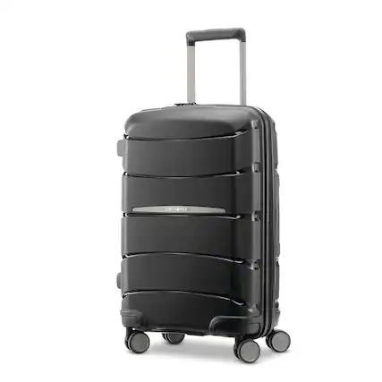 Front. Samsonite - Outline Pro 22x14x9 Spinner Carry On Suitcase - Midnight Black.